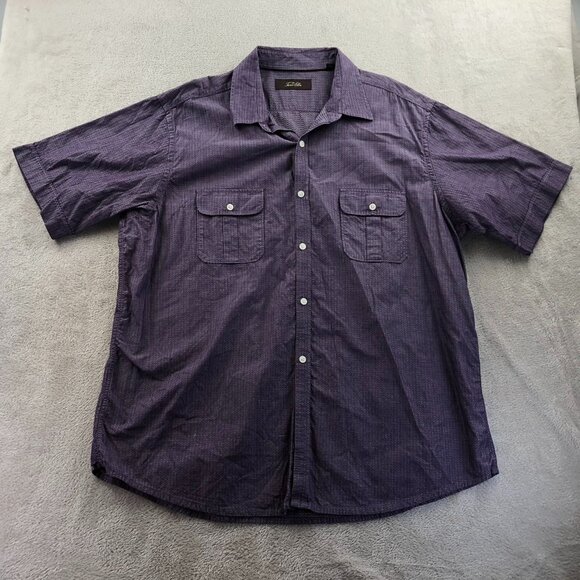 Tasso Elba Mens Shirt Size XXL Purple Textured Short-Sleeve Button Up Casual - Picture 7 of 8